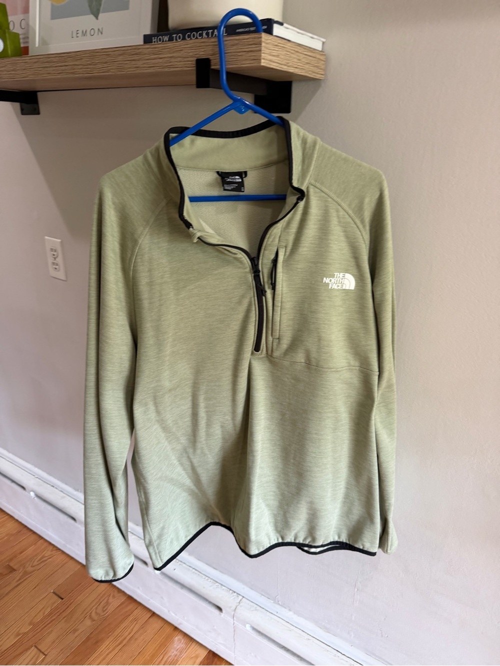 The North Face Men’s Sage Green Half-Zip Pullover with Chest Pocket